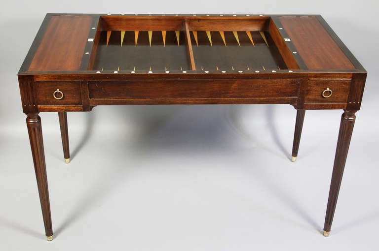 Neoclassical Louis Xvi Style Mahogany Tric Trac Table