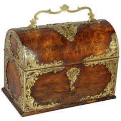 Victorian Burl Walnut And Bronze Mounted Box