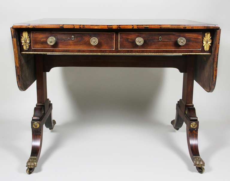 Regency Rosewood and Gilt Bronze Mounted Sofa Table 5