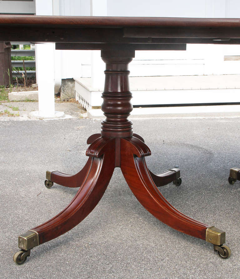 Fine Regency Mahogany Three Pedestal Dining Table 4
