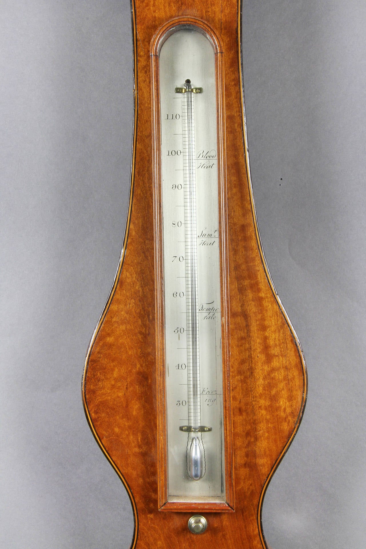 Irish George III Mahogany Banjo Barometer In Good Condition In Essex, MA