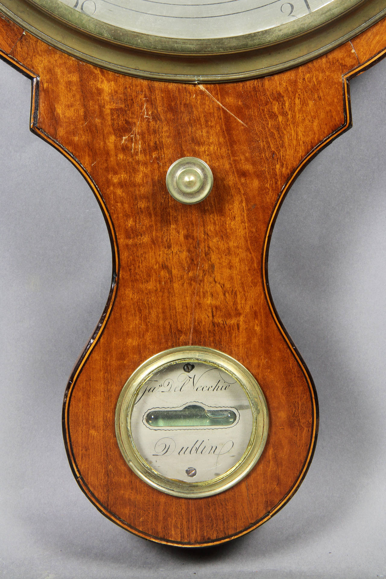 Irish George III Mahogany Banjo Barometer 2