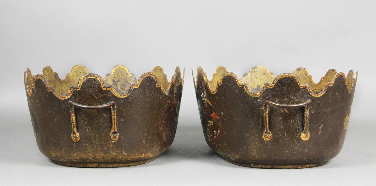 Early 19th Century Pair of French Tole Verrieres