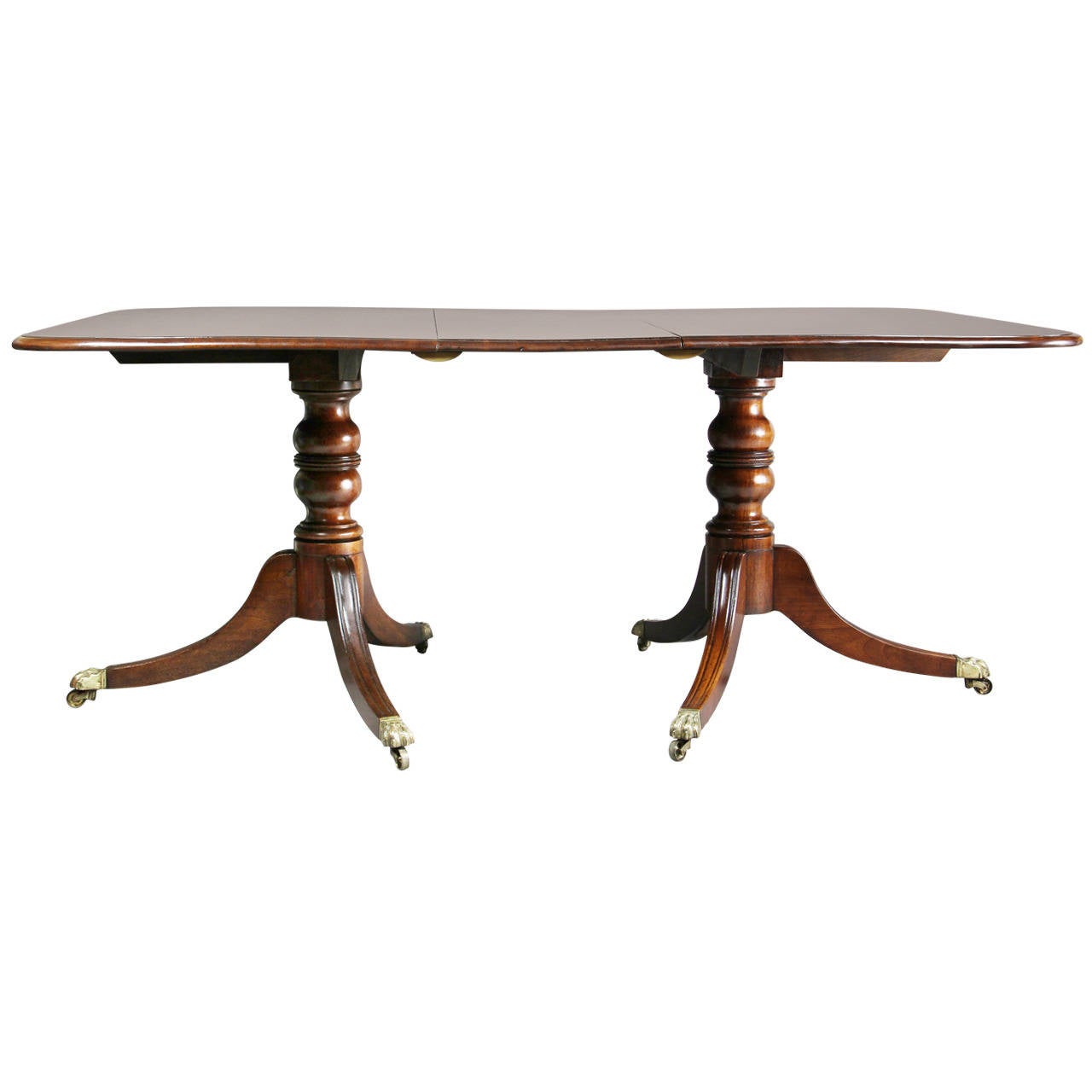 Regency Mahogany Two Pedestal Dining Table at 1stDibs