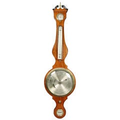 Irish George III Mahogany Banjo Barometer 8