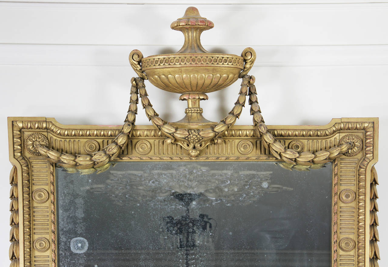 Neoclassical Pair of George III Adams Style Giltwood Mirrors