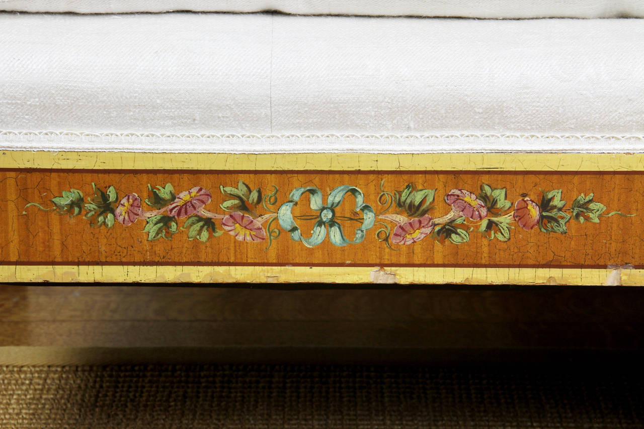 Late 18th Century Edwardian Satinwood and Painted Sofa