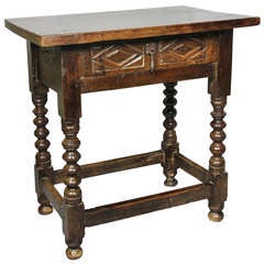 Spanish Baroque Walnut Side Table