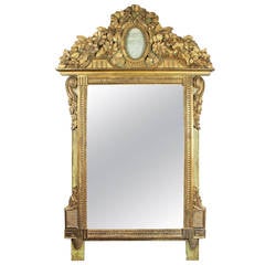 Louis XVI Giltwood And Green Painted Mirror 9