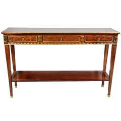 Charles X Style Mahogany And Brass Inlaid Side Table