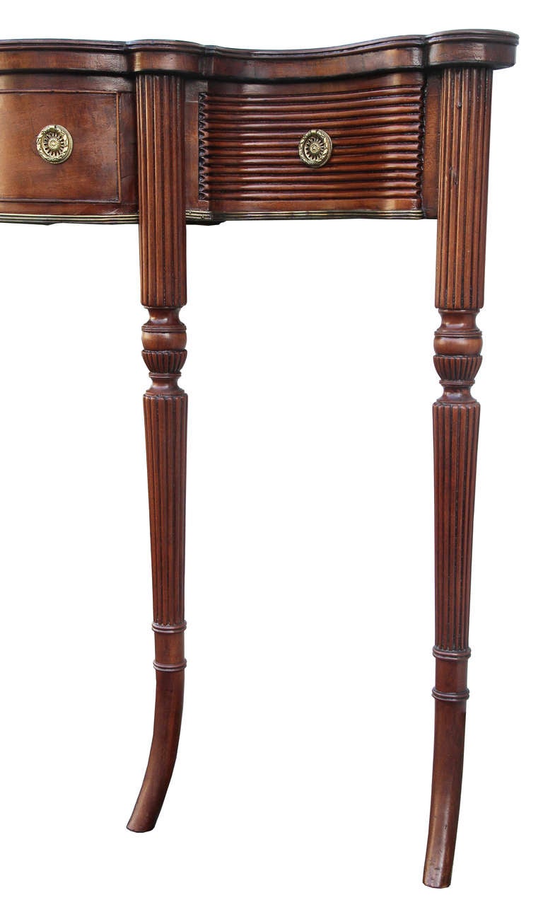 British Regency Mahogany Brass Mounted Side Table