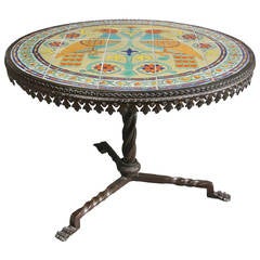 Catalina Island Wrought Iron Tile Top Coffee Table
