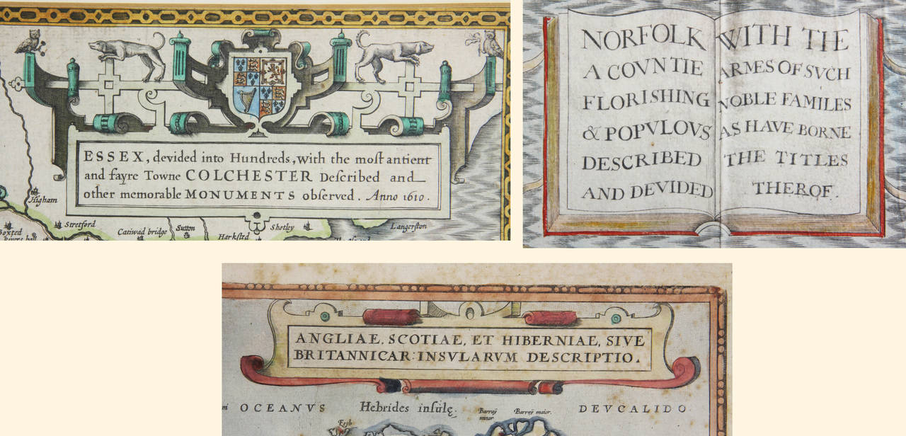 18th Century and Earlier Collection of 12 Early Framed Maps Mostly by John Speed