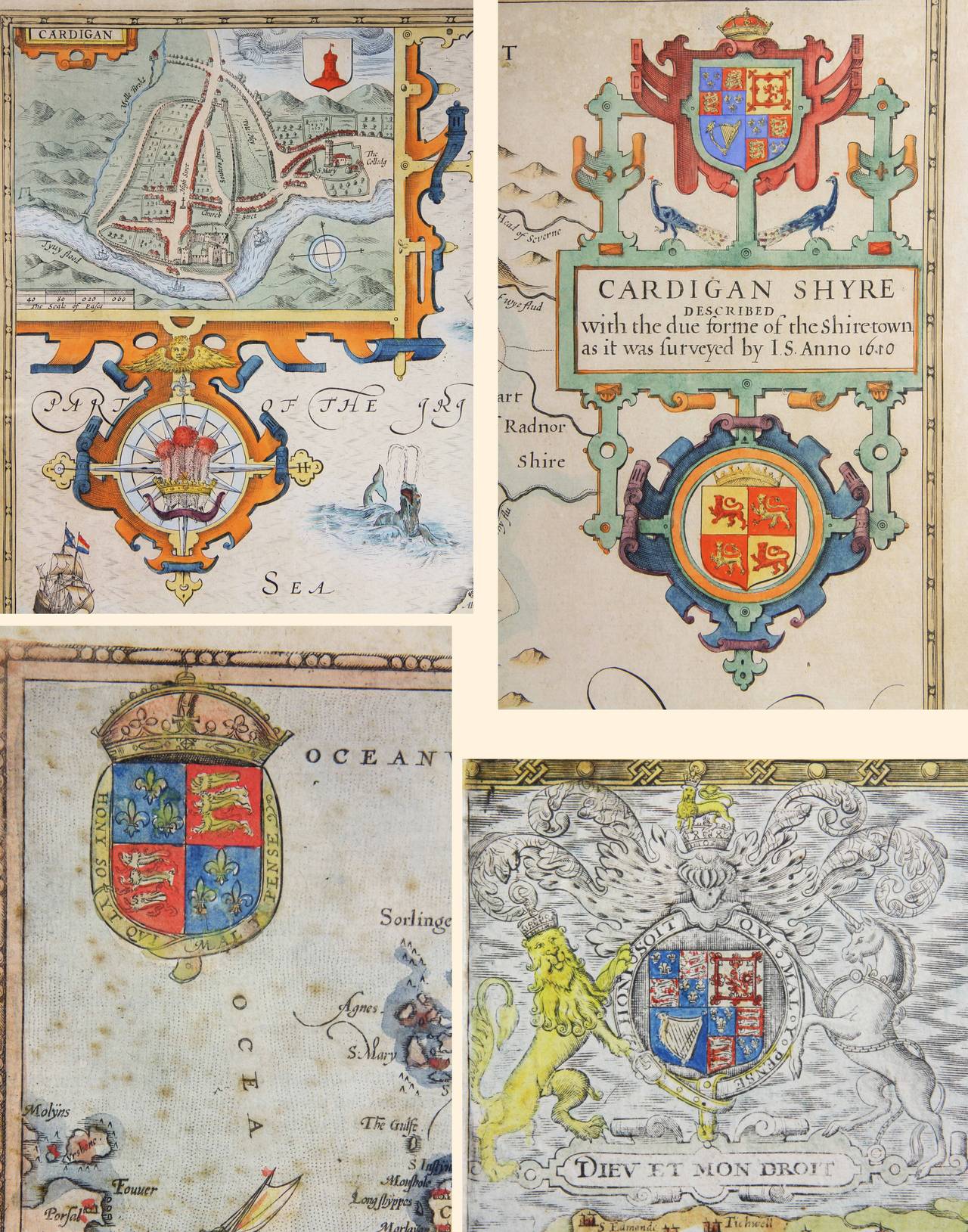 Collection of 12 Early Framed Maps Mostly by John Speed 3