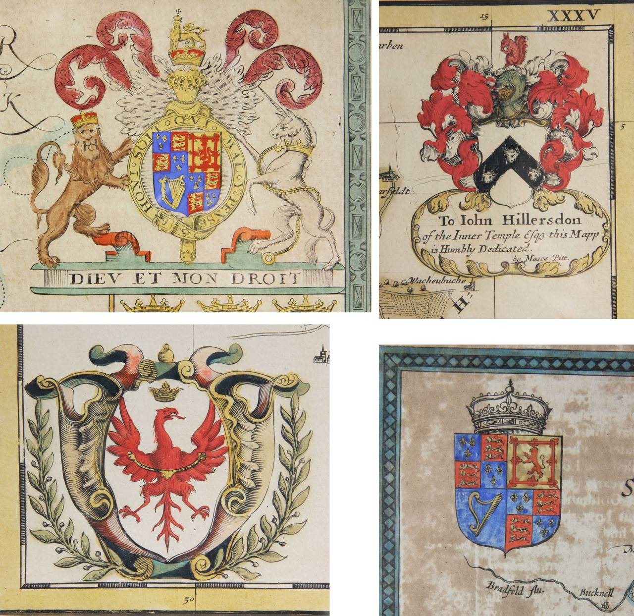 Collection of 12 Early Framed Maps Mostly by John Speed 2