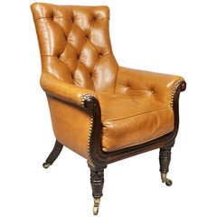 William IV Mahogany Library Armchair