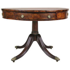 Regency Mahogany And Inlaid Drum Table