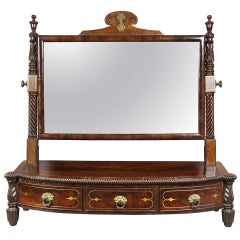 Regency Rosewood and Brass Inlaid Table Mirror