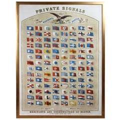 American Lithograph Poster Of Boston Merchant Flags