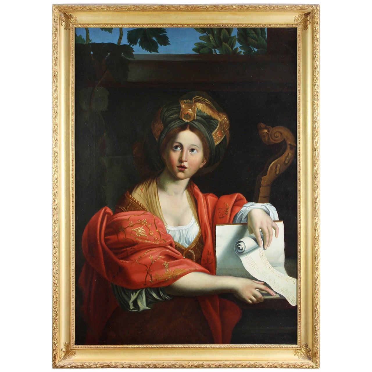 Italian Oil on Canvas of Saint Cecelia