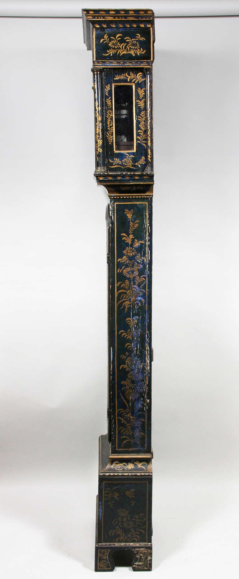 George III Blue Japanned Tall Case Clock 4