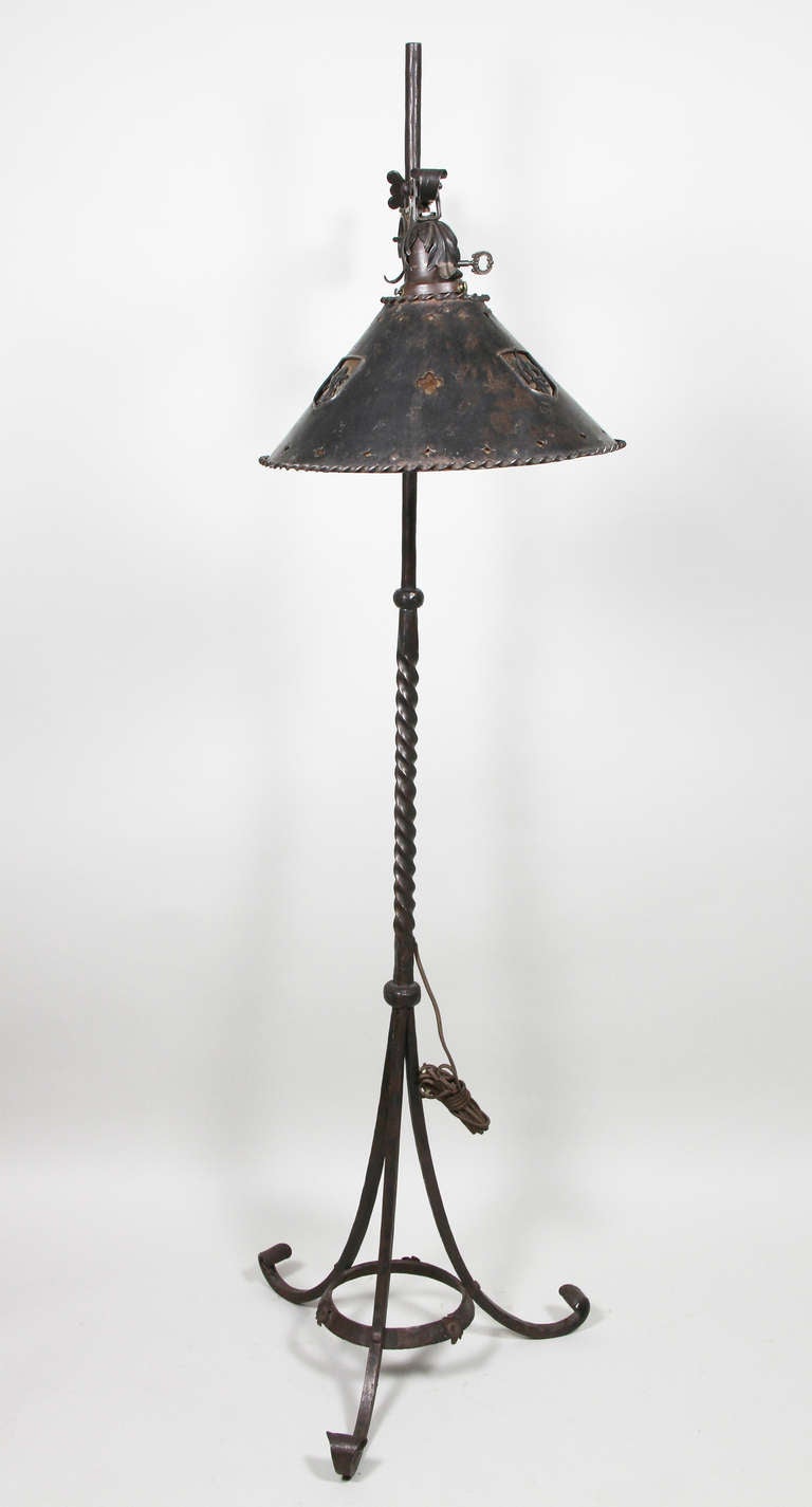 American Arts And Crafts Wrought Iron Floor Lamp