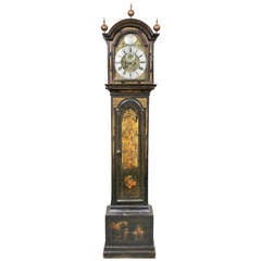 George III Japanned Tall Case Clock