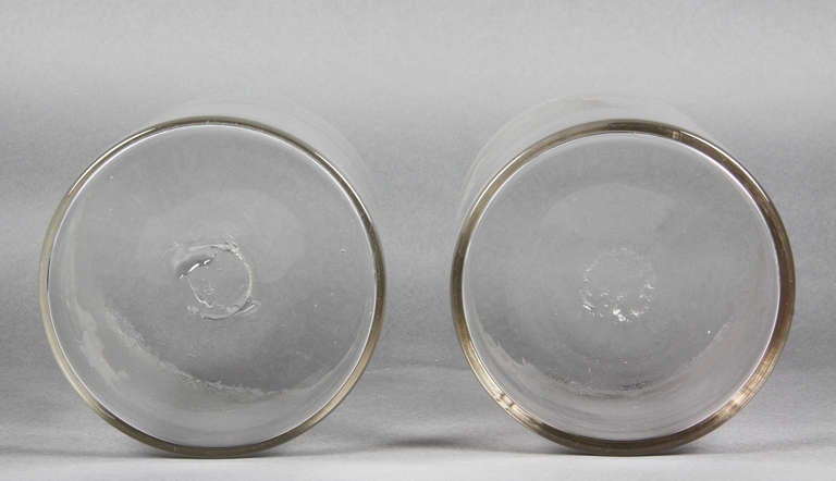 Pair Of Etched Glass Wine Coolers Bearing The State Of New York Seal 4