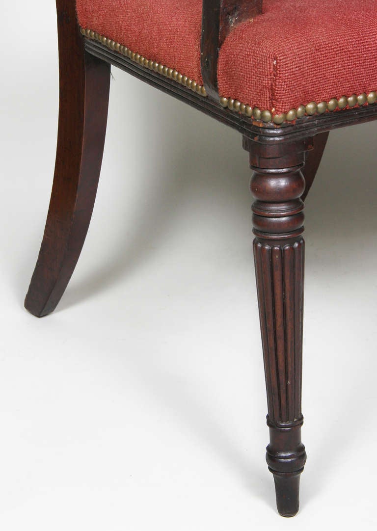 Set of Ten Regency Mahogany and Ebony Inlaid Dining Chairs 1