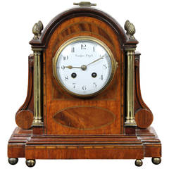 Regency Mahogany and Inlaid Mantel Clock