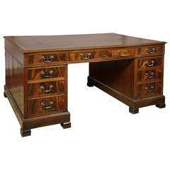 George III Style Mahogany Partners Desk 6