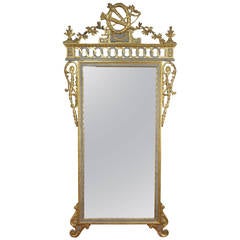 Swedish Neoclassical Painted and Giltwood Mirror