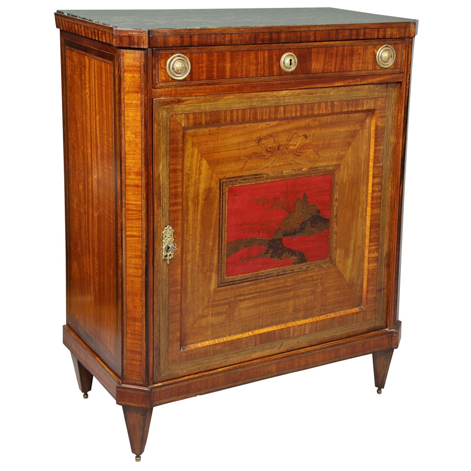 Dutch Neoclassical Satinwood and Japanned Cabinet