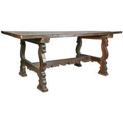 Spanish Baroque Walnut Trestle Table