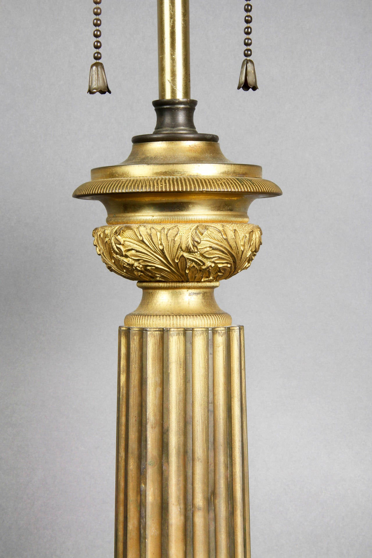 Neoclassical French Empire Patinated and Gilt Bronze Table Lamp