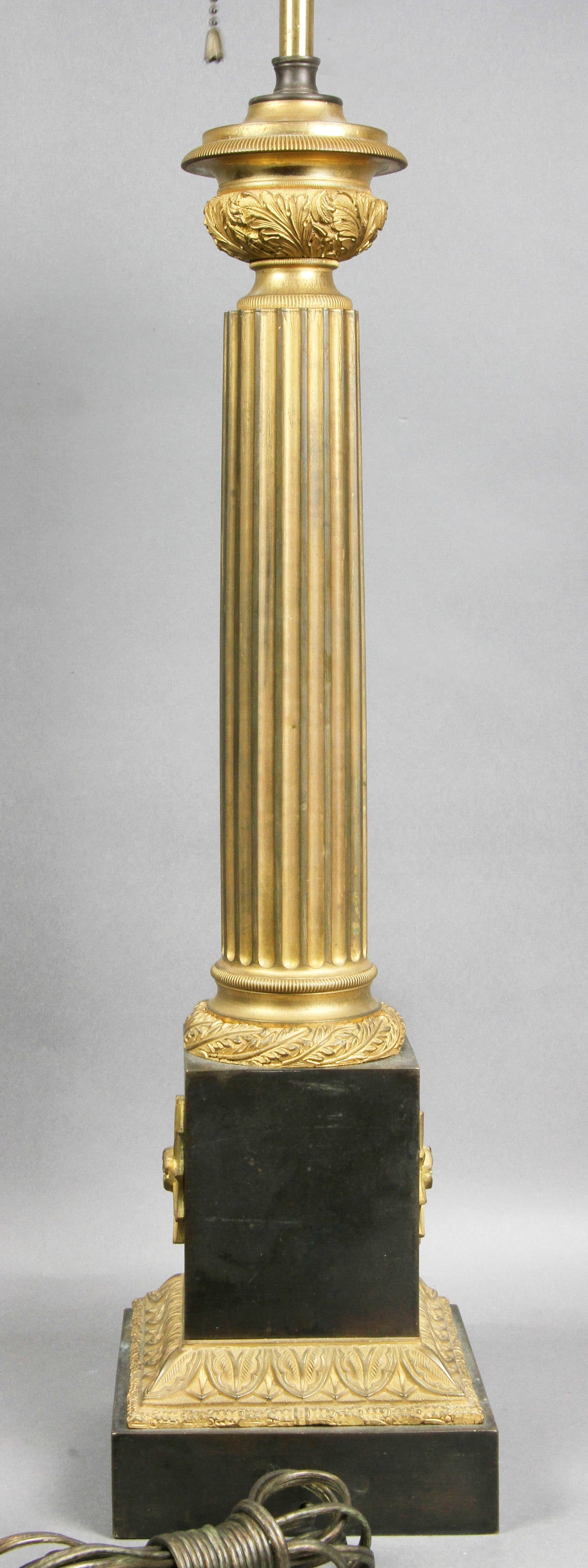 Early 19th Century French Empire Patinated and Gilt Bronze Table Lamp