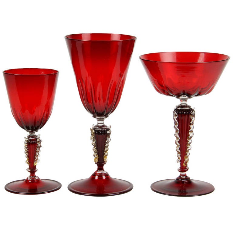 33 Pieces of Ruby Glassware at 1stdibs
