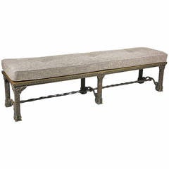 American Lacquered Bronze Hall Bench