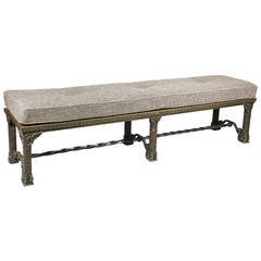 Antique American Lacquered Bronze Hall Bench