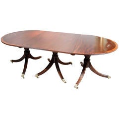 Regency Mahogany Three Pedestal Dining Table