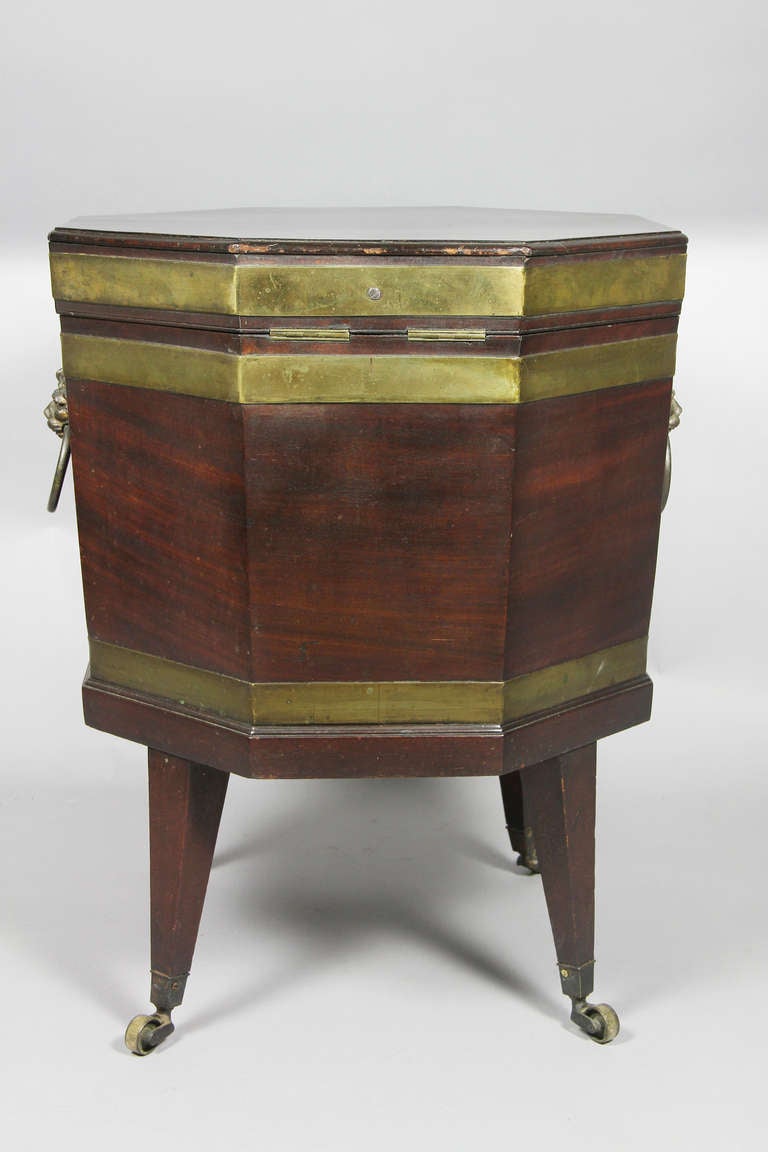 George III Mahogany and Brass Mounted Cellerette 5