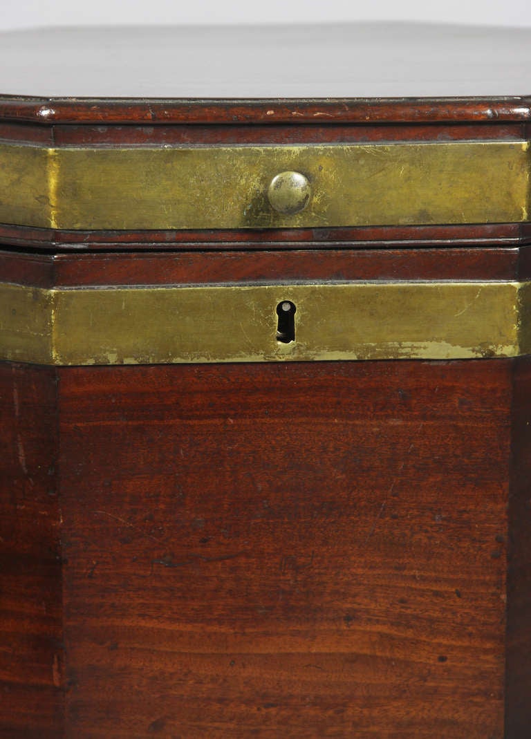 George III Mahogany and Brass Mounted Cellerette 1