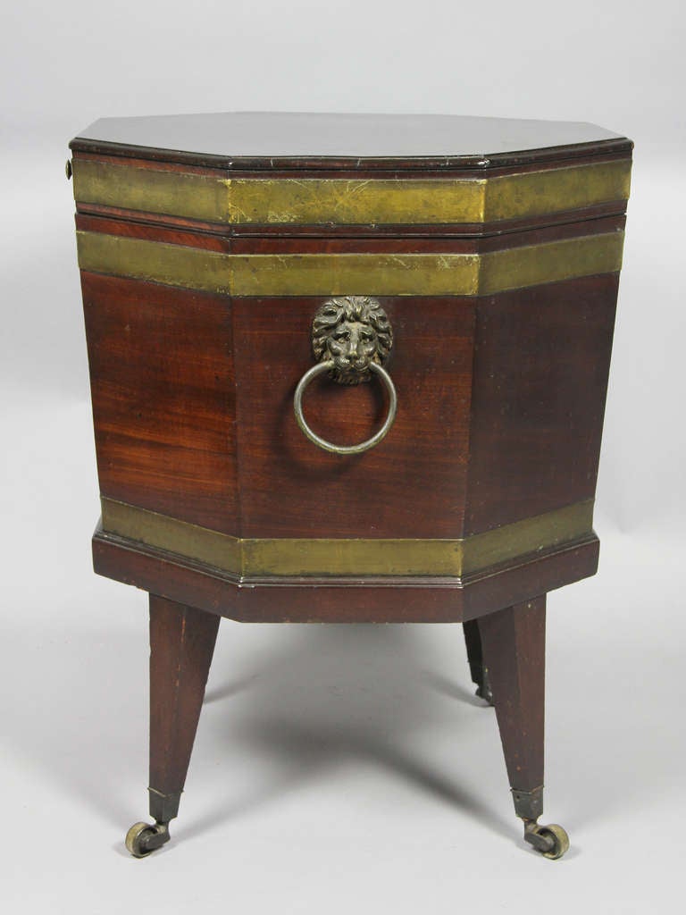 George III Mahogany and Brass Mounted Cellerette 2
