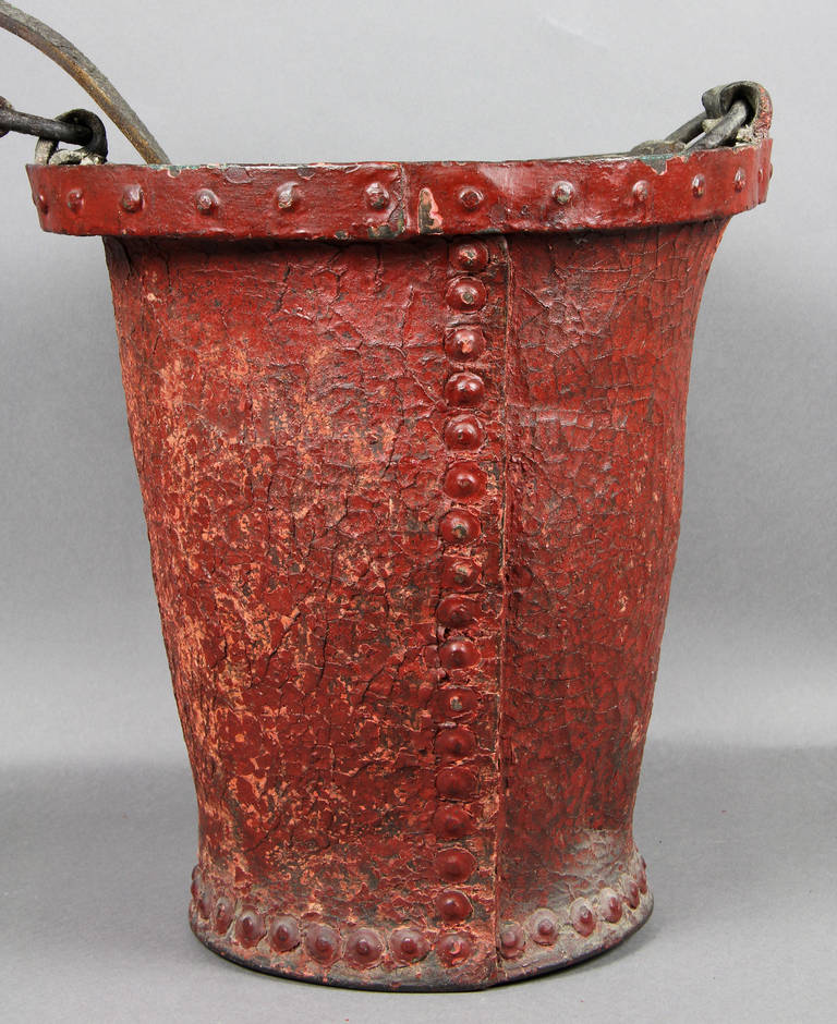 Victorian Red Leather Fire Bucket at 1stDibs