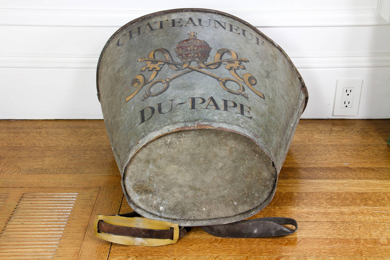 French Tole Grape Bin From Chateauneuf Du-Pape 1