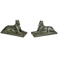 Pair Of Bronze Great Danes By Gardet