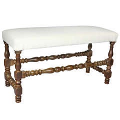 Italian Baroque Style Walnut Bench