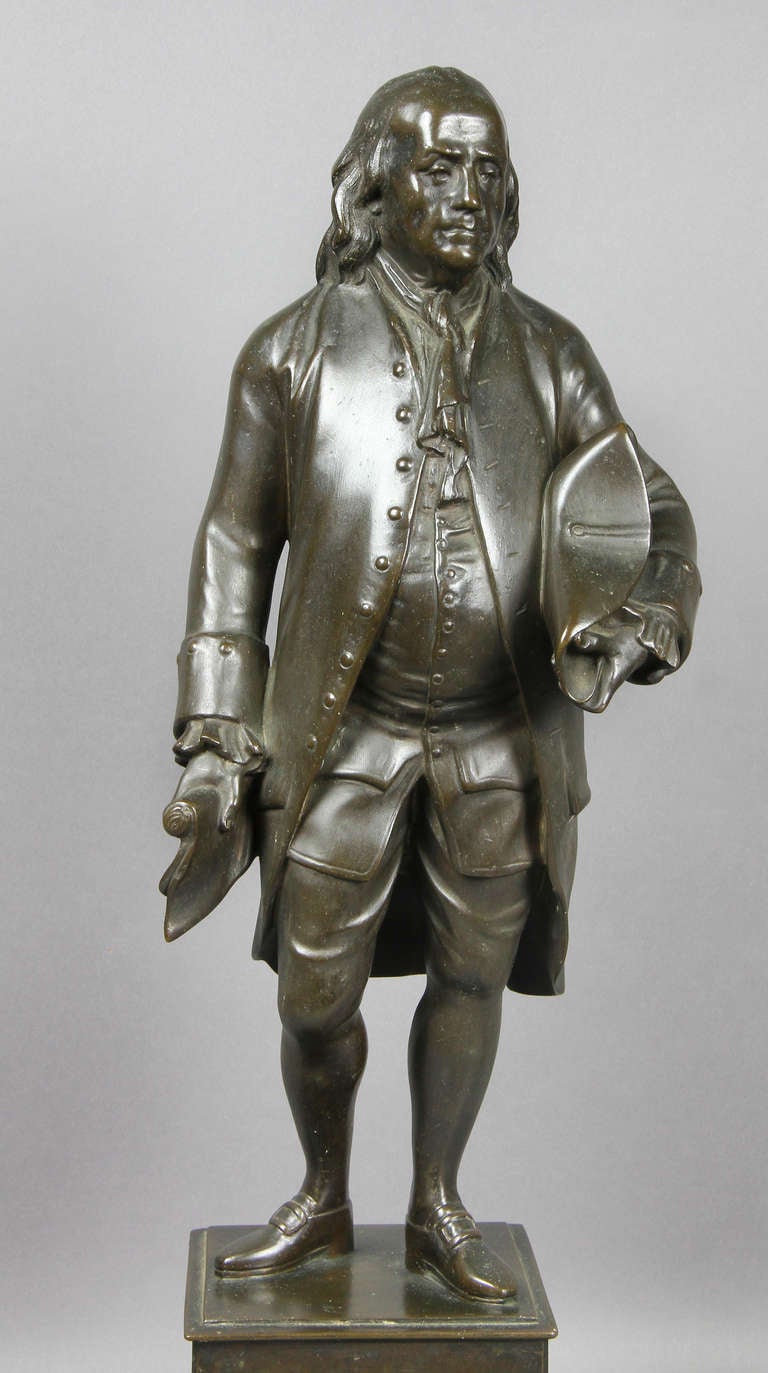 Bronze Figure Of Benjamin Franklin In Excellent Condition In Essex, MA