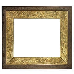 Unusual Japanese Carved Wood And Gilded Frame