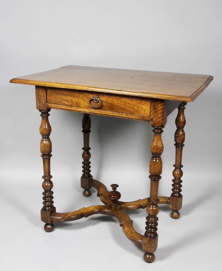 French Baroque Style Walnut Side Table